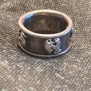 Silver 925 and dark gray pendant, Capricorn symbol